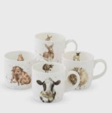 Portmeirion Royal Worcester MMV3969-XG Summer Teacup Set, 4-Piece, 0.31 l, Porcelain, Cup, Coffee Cup, Home, All Occasions