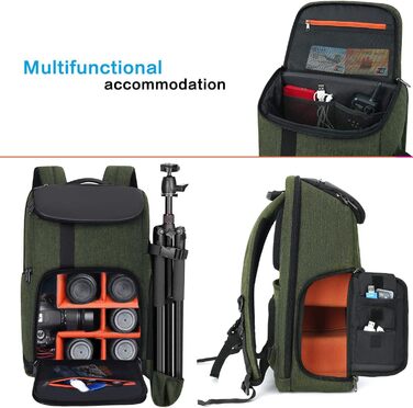 MOSISO Рюкзак для камери 17.3 дюйма, DSLR/SLR/Беззеркальна камера, великий для чоловіків/жінок, фотосумка з відділом для ноутбука, тримачем для штатива та дощовиком, сумісний з Canon/Nikon/Fuji, блакитний (оливковий)