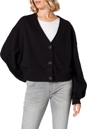 Кардиган жіночий Urban Classics Organic Oversized з коротким рукавом з махрової тканини, 4XL, чорний