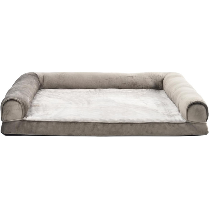 Amazon Basics Foam Dog and Pet Bed with Removable Cover, Gray, (L x W x H) (U-shaped Sofa - Brown, 112 x 89 x 20 cm)