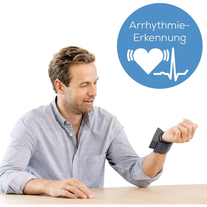 Тонометр Beurer BC 27 на зап'ястя з визначенням аритмії, індикатор ризику, для обхвату зап'ястя 14-19,5 см, медичний пристрій, передача даних до Apple Health та ін.