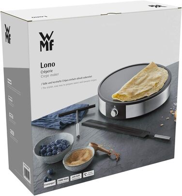 Електрична млинниця WMF Lono 1600 Вт, антипригарна, 33 см, для млинців і крепів, з лопаткою та розподілювачем тіста