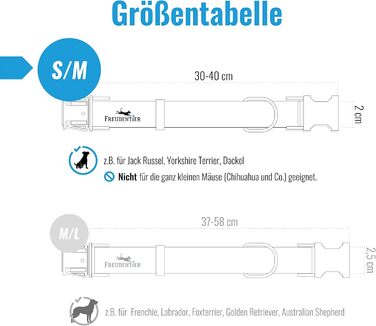 Dog collar and 2m dog leash set in an elegant design - adjustable dog leash - Includes gift box - For small, medium & large dogs - Classic Collection, The Original (37-58cm) (30-40cm neck circumference)
