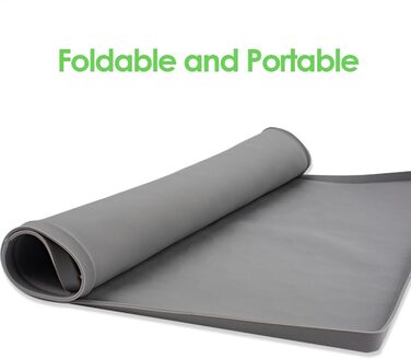 Килимок для годування собак, вологостійкий килимок під миску для тварин, великий силіконовий килимок 50 x 60 см з бортиком, захист від бруду, килимок для цуценят