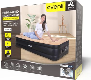 Надувний матрац Avenli для 2 осіб з вбудованим насосом, 196x97x47 см - для кемпінгу та дому