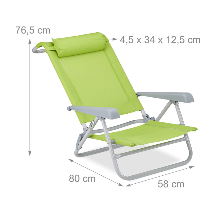 Relaxdays Folding Lounge Chair with Neck Pillow