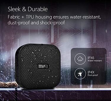 MIFA A1 Mini Bluetooth колонка, TWS, 15 год, IP56, чорна