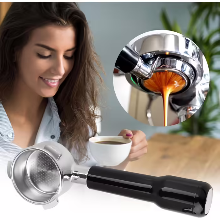 Bottomless 54mm Portafilter with Filter Basket and ABS Handle, Filter Basket Portafilter Coffee Bottomless compatible with Breville 870/878/880 Espresso Machines, Black