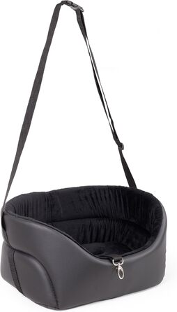 Автокрісло для собак Boutique Zoo M: 51x40 см, чорний, штучна замша - універсальне, миється, зносостійке