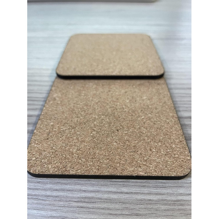 MDF coasters, blank, cork bottom, 9 x 9 cm, white, blank, square, piece (200)