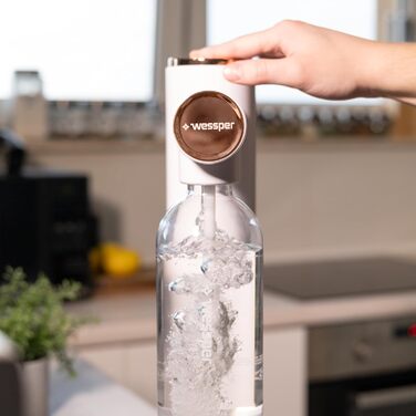 Wessper Газований напій: комплект з циліндром CO2 60л, пляшки 800мл, без BPA | Газована вода, карбонізатор, білий