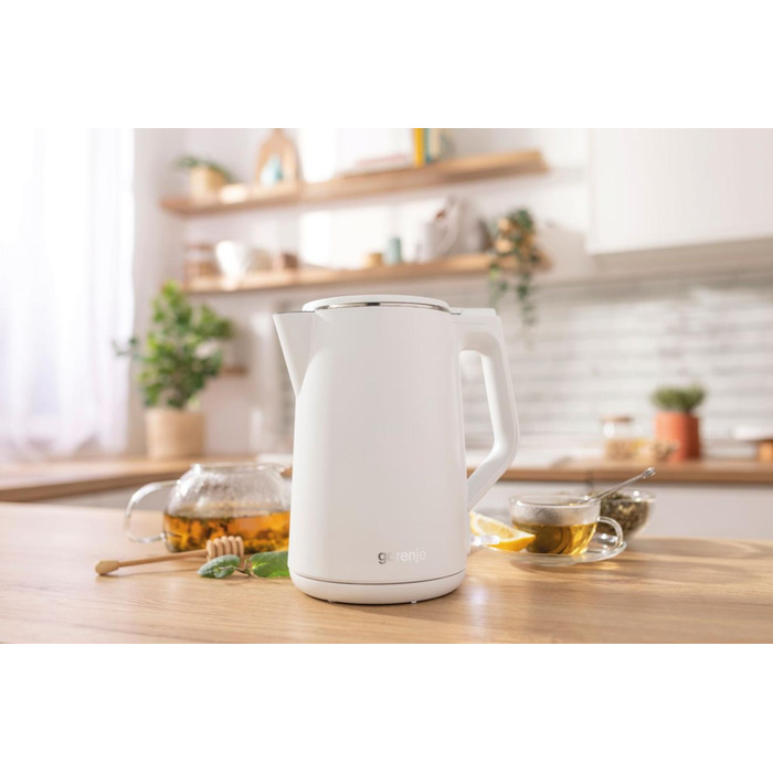 Електричний чайник Gorenje K15DWW, 2200 Вт, 1,5 л, білий