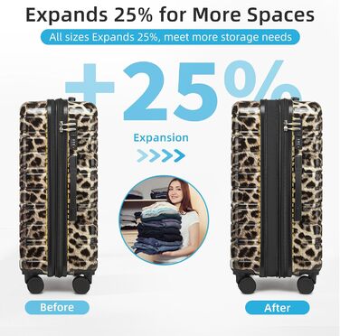 Набір валіз LARVENDER 5-ти частинний, з жорсткого пластику, розширюваний, з кодовим замком (Gepard)