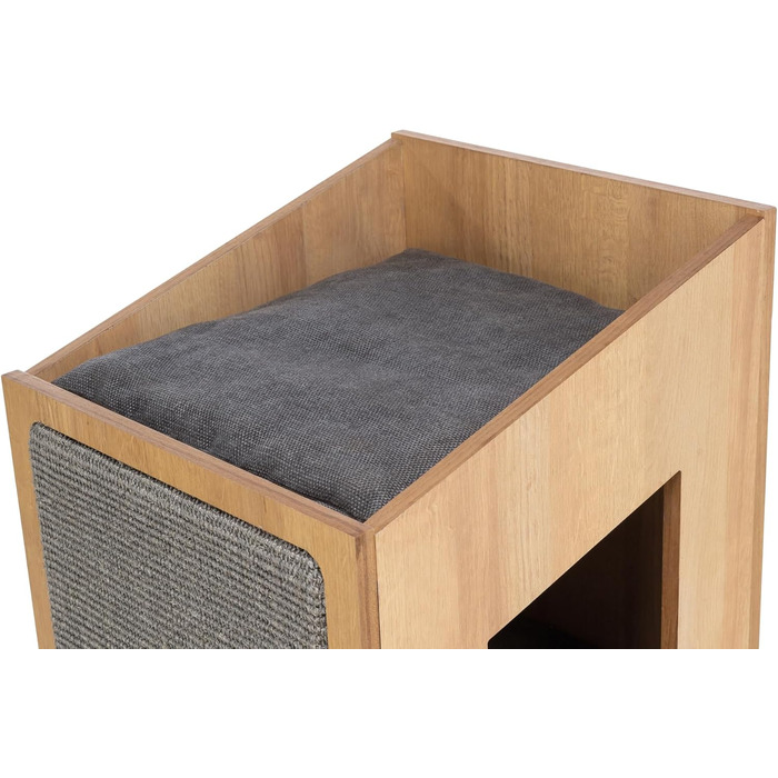 Будиночок для котів TRIXIE CityStyle 105 см, коричневий/сірий – сучасний котячий будиночок з гамаком та зручним лежанком – міцний та комфортний, 44725