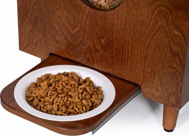 Автоматичний годівниця для котів та собак QLS, 20л, з мискою, 60 x 30 x 30 см, коричнева