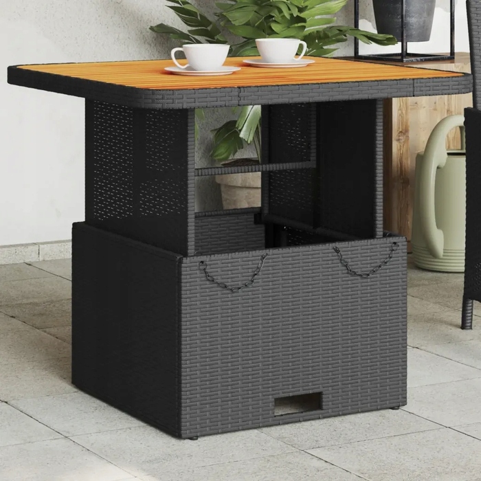 Квадратний стіл з техноротанга VidaXL, 80 x 80 x 71 см