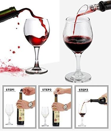Cooko Korkenzieher, Manual Wine Opener Kit with Aerator and Pourer, Zinc Alloy Handle Corkscrew, Deluxe Wine Opener Accessories with 8 Pieces, Elegant Design Set with Dark Cherry Wood Box