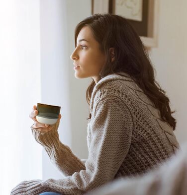 Набір керамічних чашок для еспресо Demitasse, двостінних, 4 шт. по 60 мл, глазуровані (блакитний колір)