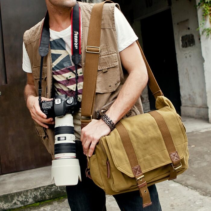 Сумка для фотоапарата DSLR Canvas Messenger BG507 (Хакі) 34x13x27 см