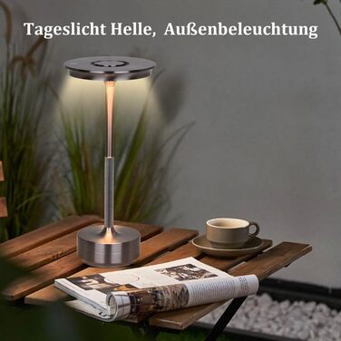 LED настільна лампа Rosnek з бездротовим живленням, 3 режими температури, регулювання яскравості, USB-C, для дому та вулиці (2 шт.)