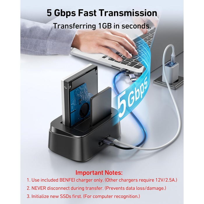 Док-станція BENFEI USB-C для HDD/SSD 2.5