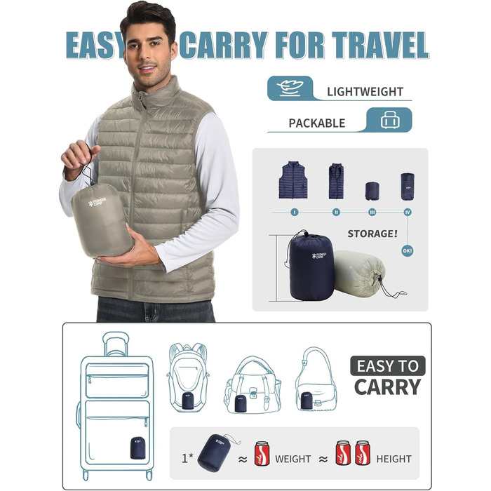 Чоловіча тепла жилетка Pioneer Camp – водонепроникна, компактна, з підкладкою – для активного відпочинку, повсякденного носіння, роботи, спорту та подорожей, хакі, розмір S