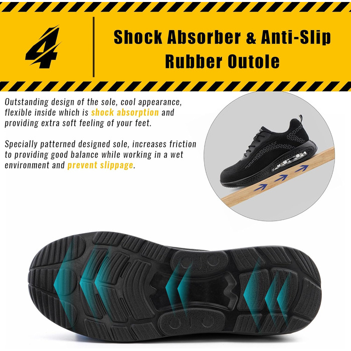 Робочі черевики Hitmars Unisex з автоматичним замиканням, розмір 36-46 (сірий, 46 EU)