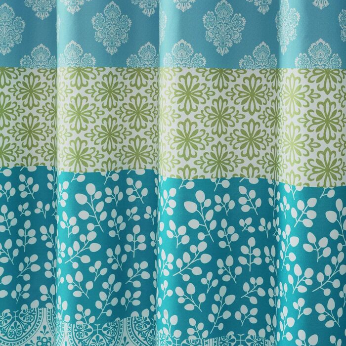 Шторка для душу Lush Decor Bohemian-Streifen, 183x183 см, блакитно-помаранчевий, богемний стиль