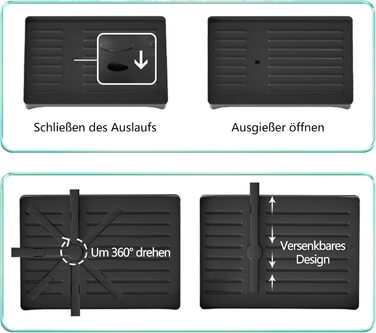 Сушарка для посуду 2-ярусна з піддоном, поворотний вилив, сушарка для посуду Abtropfgestell