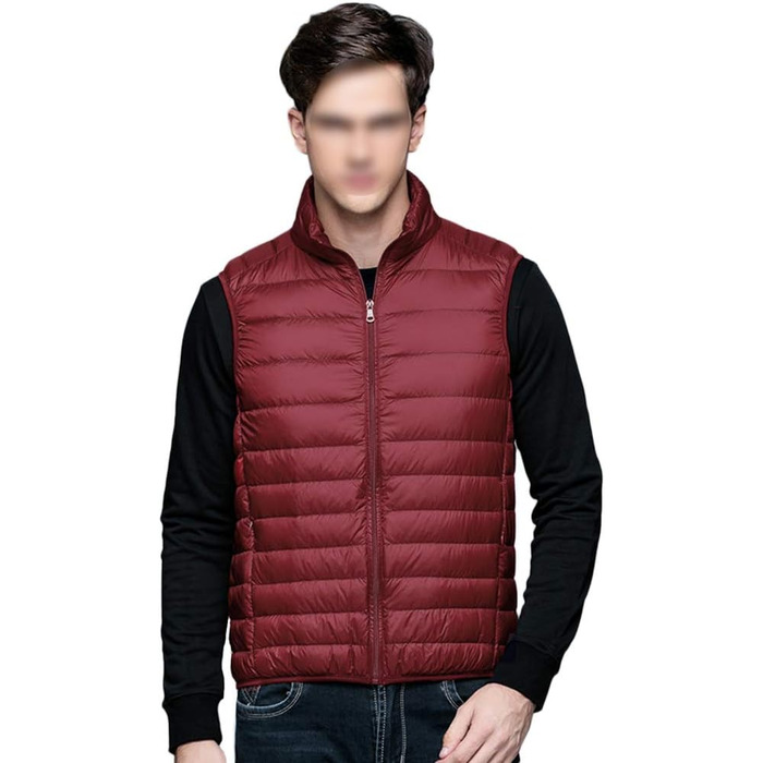 Чоловіча жилетка GUOCU з мікро-пуху, ультралегка, без рукавів, тепла зимова жилетка, червона (3XL)