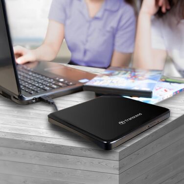 Зовнішній DVD-записувач Transcend Ultra-Slim USB 2.0, швидкість 8X, чорний