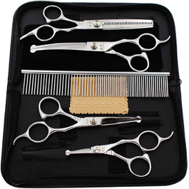 Набір ножиць для собак 5 в 1, нержавіюча сталь, для грумінгу, догляд за шерстю, набір для собак та котів