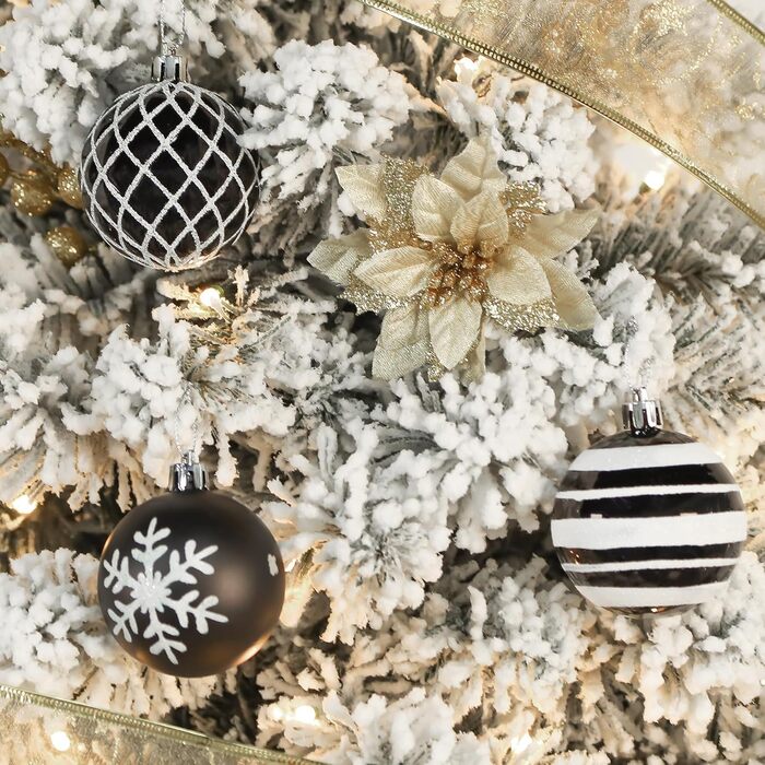 Декоративні кулі для ялинки Shareconn 30 шт., 60 мм (червоний & золотий, чорний & білий)