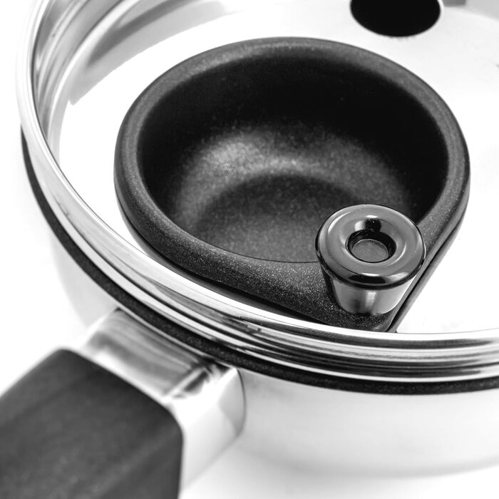 Парoваpкa Judge Essentials з нержавіючої сталі, 3 рівня, 24 см, скляна кришка з отвором для випуску пари, інтегрований каструль, придатна для духовки, сумісна з індукцією (16 см, для приготування яєць пашот)