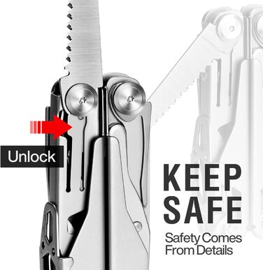 MIAOKE Multitool 23 in 1 with Premium Gift Box, including Screwdrivers, Saw, Bottle Opener, Pliers, Camping Knife. Cool Gadgets for Men, Best Gift for Boyfriend, Son, Dad, Him, Husband.