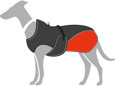 Hunter UPPSALA ALLROUNDER Dog Coat, 2-in-1, Detachable Fleece Lining, Water-Repellent, Size 50, Anthracite/Red 50 Anthracite/Red