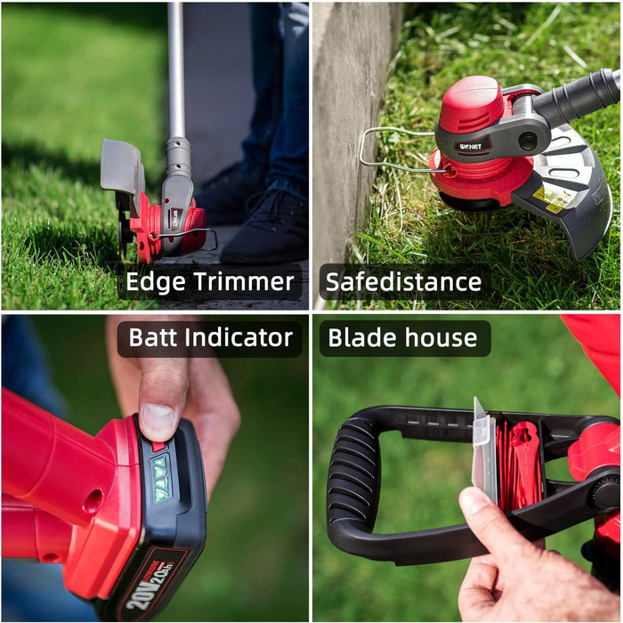 WONET Cordless String Trimmer incl. 2 Batteries and Charger with Automatic Line Feed and Telescopic & Swivel Handle – Making Gardening Easy