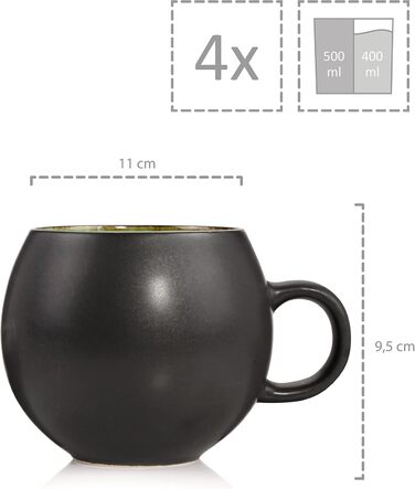 Набір чашок для еспресо Sänger Palm Beach (8 шт.) з блюдцями, 80 мл, кераміка, сучасний дизайн, PREMIUM COLLECTION