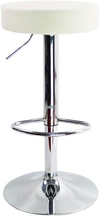 KKTONER Adjustable Height Swivel Bar Stool - SPA, Office & Beauty - PU Leather (White)