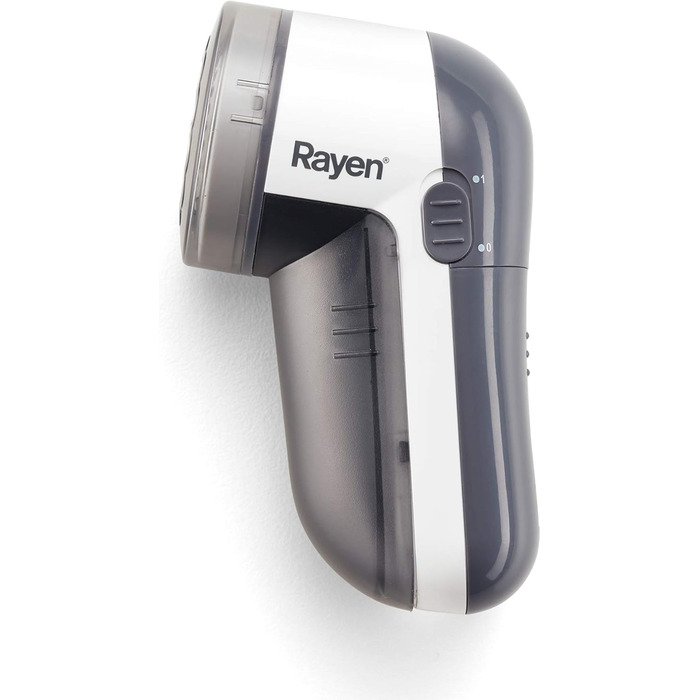Електричний прибирач для одягу Rayen, білий/сірий, для всіх типів тканини, з батарейками, захисний ковпачок ABS, 13 x 6,8 x 5,8 см