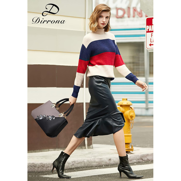 Сумка жіноча DIRRONA сіра: сумка-тоут, сумка через плече з квітковою вишивкою та помпонами для роботи, відпочинку, подорожей, вечірок та весіль