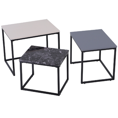 HOMCOM Coffee Table Modern Side Table Coffee Table with Metal Legs and MDF in 3 Colors for Living Room & Decoration