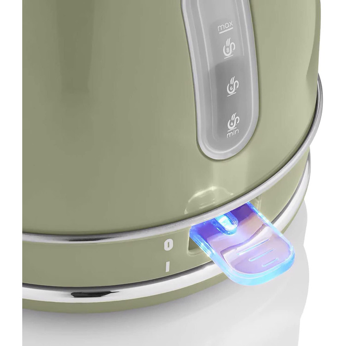 Swan Retro Electric Kettle - 1.8L, Vintage Design, Automatic Shut-Off, Cordless, BPA-Free Stainless Steel, 3000W, Green