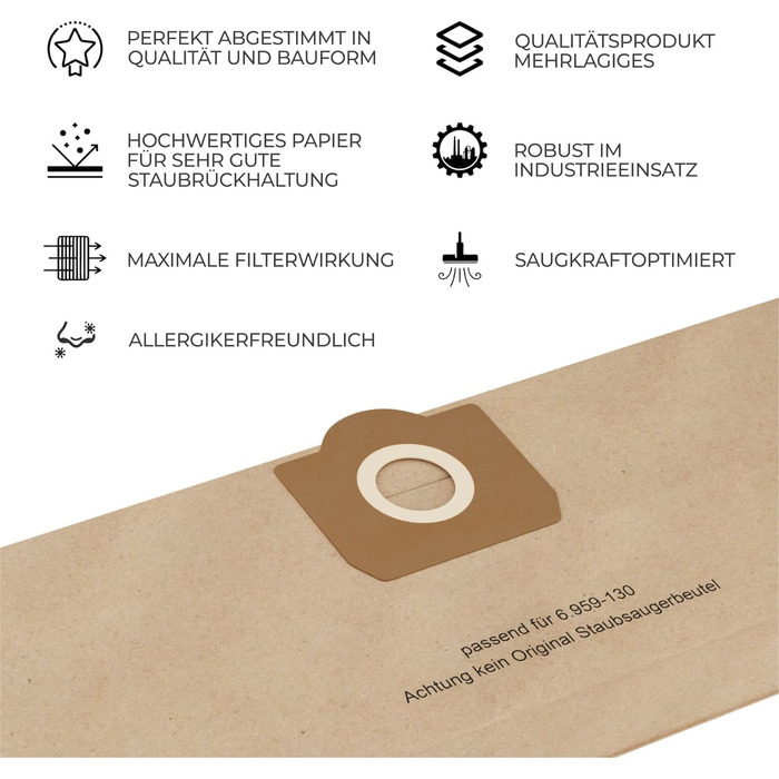 Фільтр для пилососа Kärcher (12 мішків + 1 фільтр) - сумісний з WD3, WD2, WD 3, WD1, MV3, MV2, NT, KNT, K A SE, VC. Замінник 6.414-552.0, 6.414-772.0, 6.414-547.0. Для алергіків