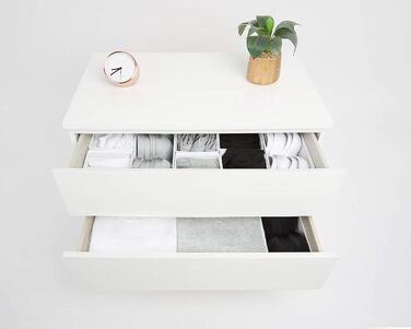 Large Drawer Organization System 12-Piece Set White Boxes Storage Organizer Drawer Cabinet Organizer Storage Box Closet Organizer