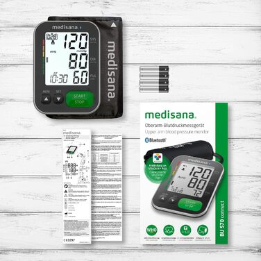 Тонометр Medisana BU 570 connect: точний вимір артеріального тиску та пульсу з Bluetooth, пам'ять, індикатор пульсу, функція виявлення нерегулярного серцебиття