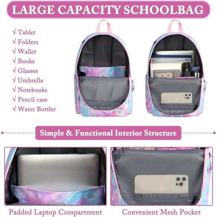 Шкільний рюкзак для підлітків: легкий, 15.6