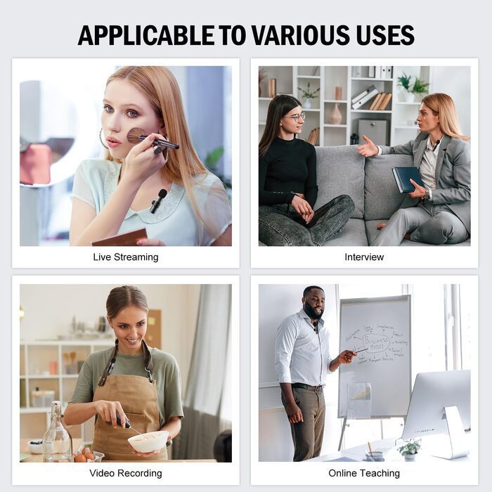 Бездротове петличне мікрофон з 4 режимами запису для Android, iPhone, PC – Mini-мікрофон для відео, Vlog, TikTok, YouTube, стрімінгу та інтерв'ю (K5 Type-C)