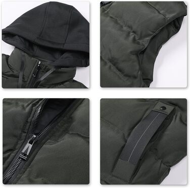 Чоловіча степкова жилетка YOUTHUP з капюшоном для активного відпочинку та зими, легка, вітронепроникна, армійного кольору (XXL)