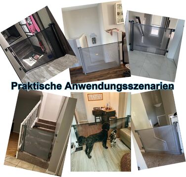 Expandable Baby Gate with Lock - 150cm Wide, 83cm High - Pet & Baby Safety Barrier